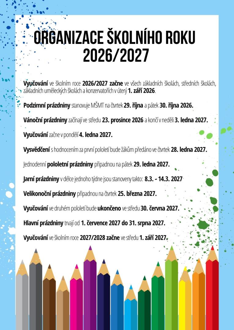 plakát s organizací školního roku plakát s organizací školního roku